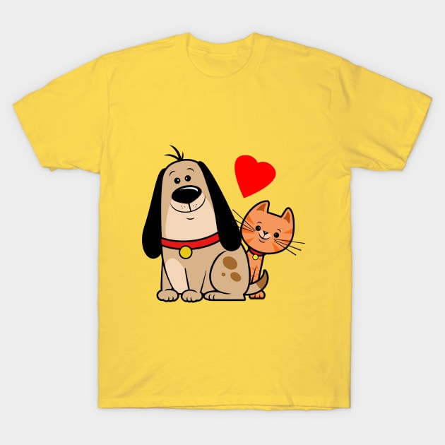 dog & cat T-Shirt by richhwalsh